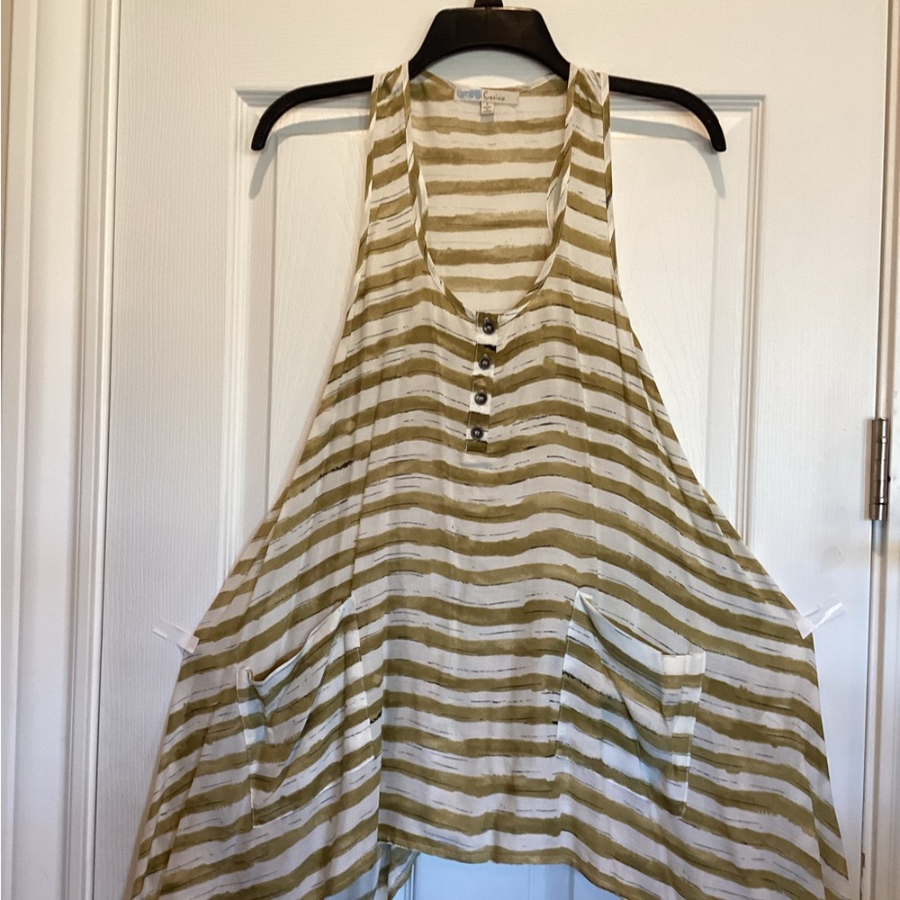 Cecico Olive and White Striped Tunic
